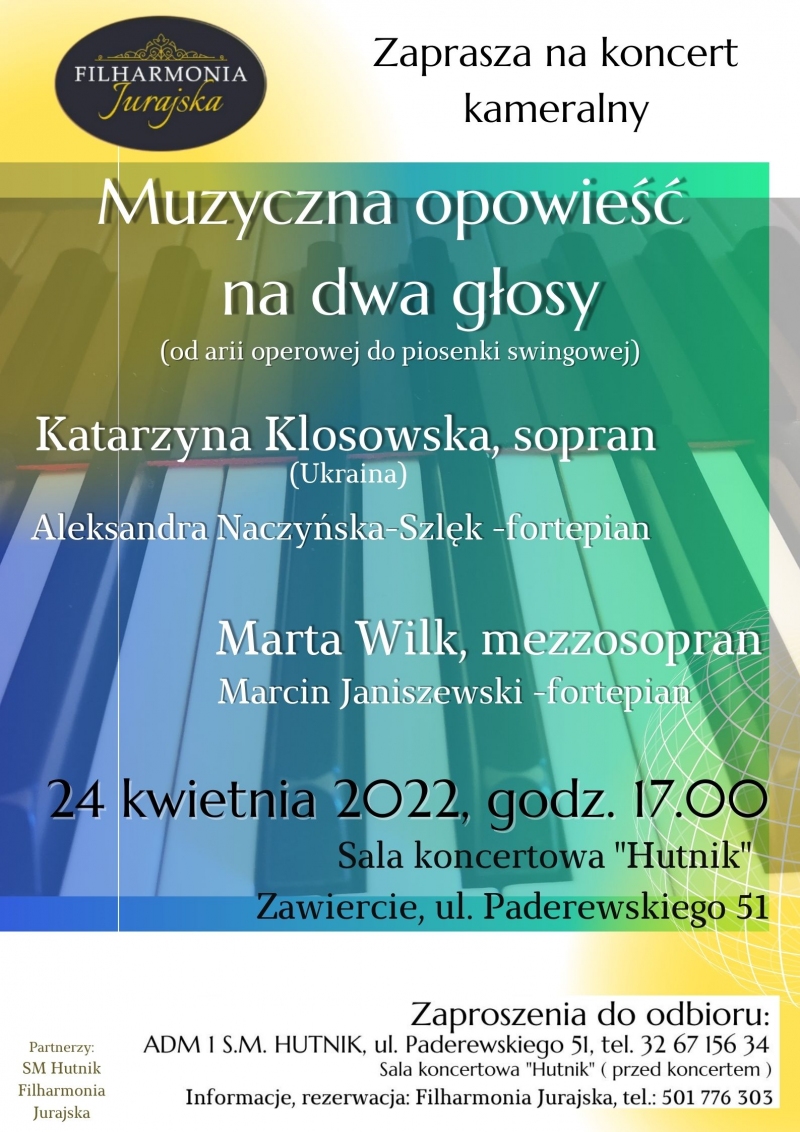 Filharmonia Jurajska zaprasza na koncert Muzyczna opowieść na dwa głosy